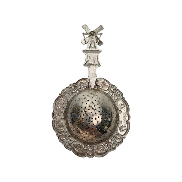 Dutch Articulated Windmill 800 Silver Tea Strainer #16025 - Picture 2 of 10